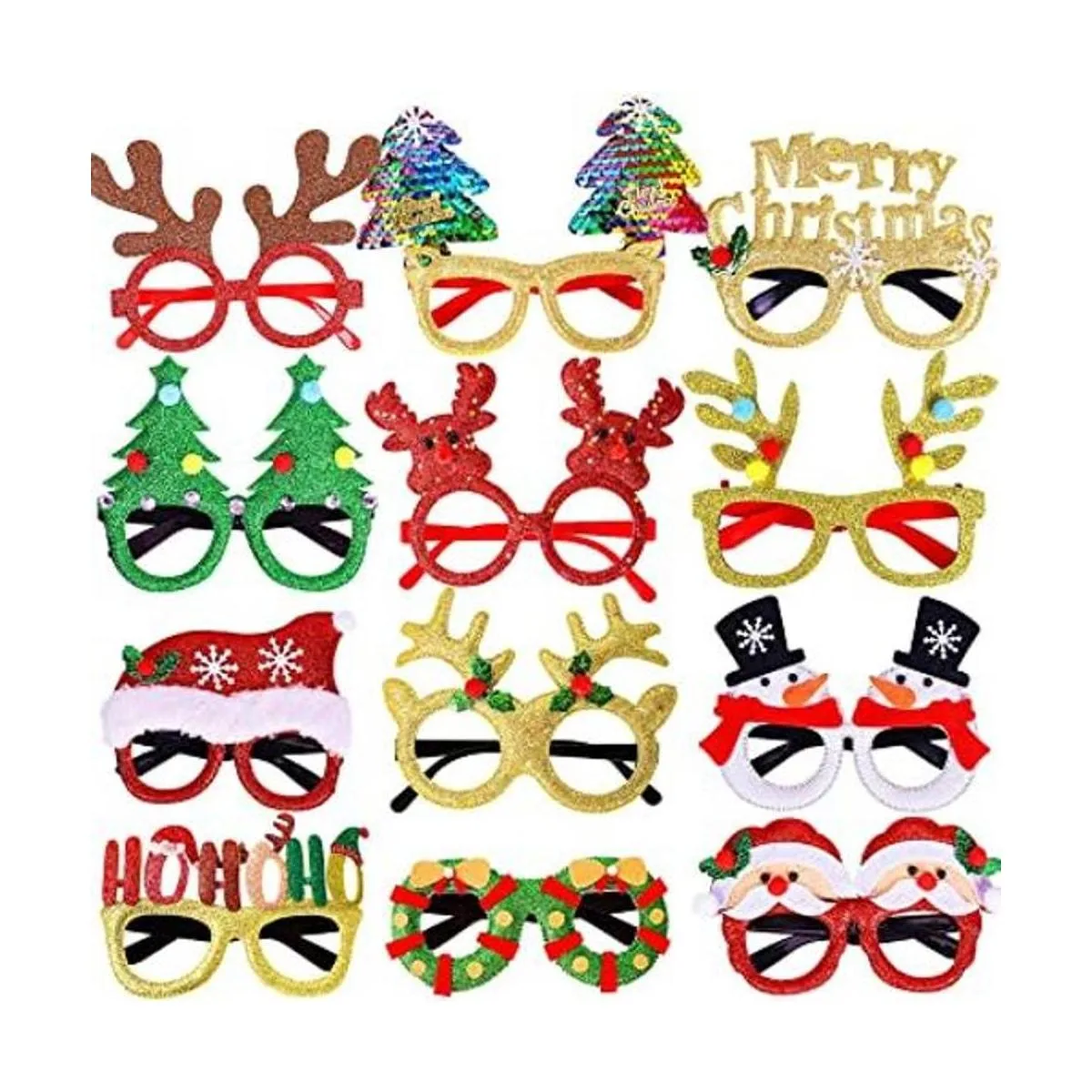 Max Fun 12 lentes de Navidad con purpurina marcos de_1