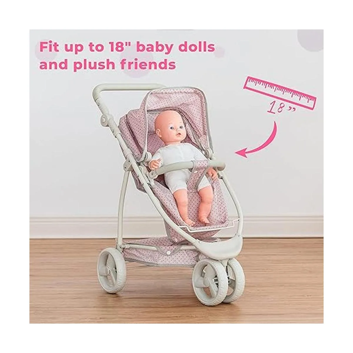 Olivias Little World Baby Doll Stroller Polka Dots_4