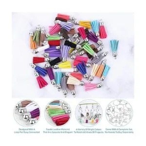 Keychain Tassles Cridoz 300pcs Bulk Keychains Ring Set