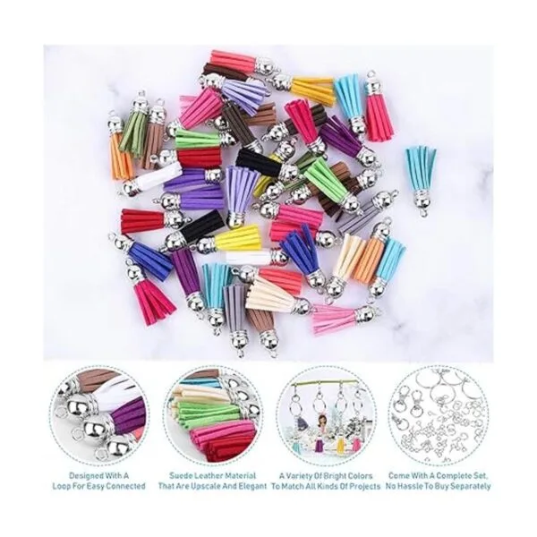Keychain Tassles Cridoz 300pcs Bulk Keychains Ring Set