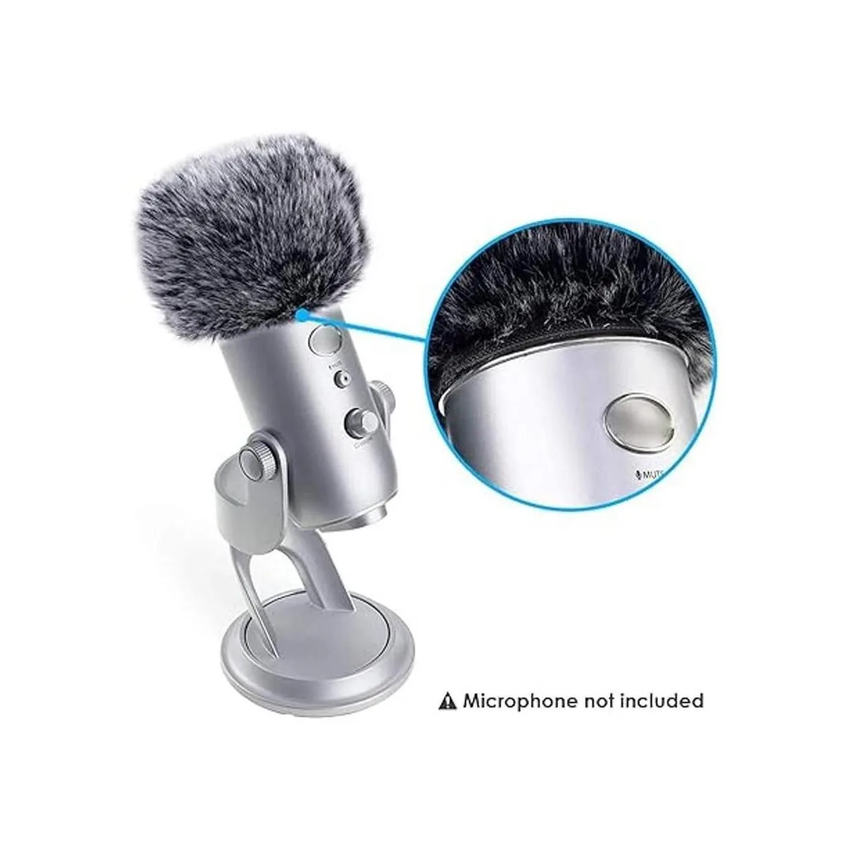 SUNMON Muff y espuma para parabrisas azul Yeti micrófono_5