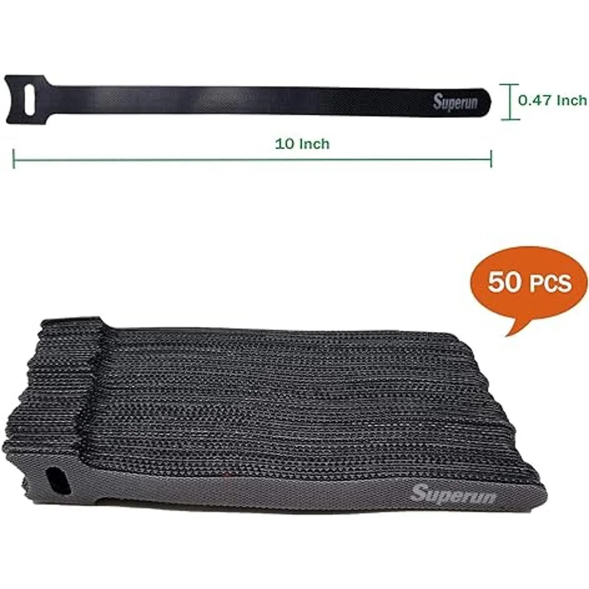 Superun 50 piezas negras de 10 pulgadas organizador de_2