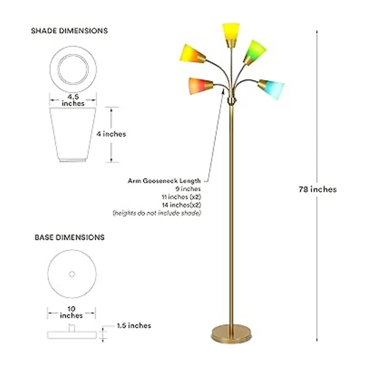 Brightech Medusa Lámpara de pie LED moderna lámpara de_2