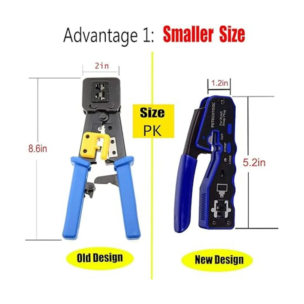 Herramienta de crimpado RJ45 Pass Through Crimper Cutter_6