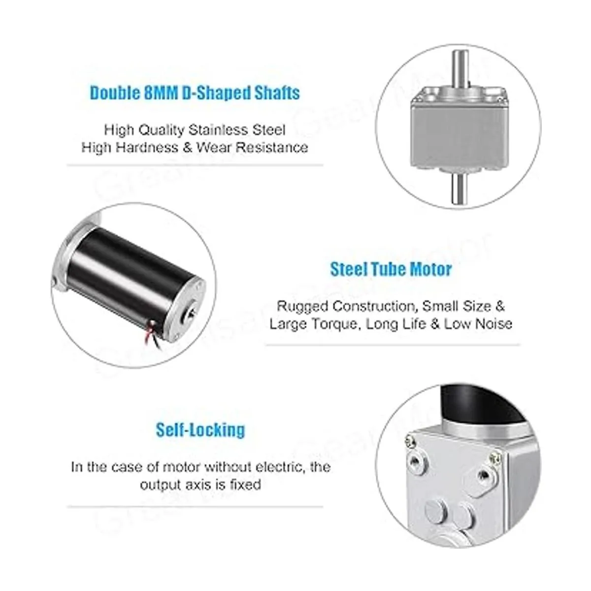 Greartisan DC 12 V 10 RPM 88.2 lbs.cm 0.315 in doble ejes_2