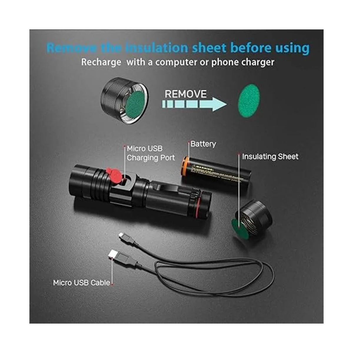 Linterna táctica LED linterna magnética iToncs 1000_3