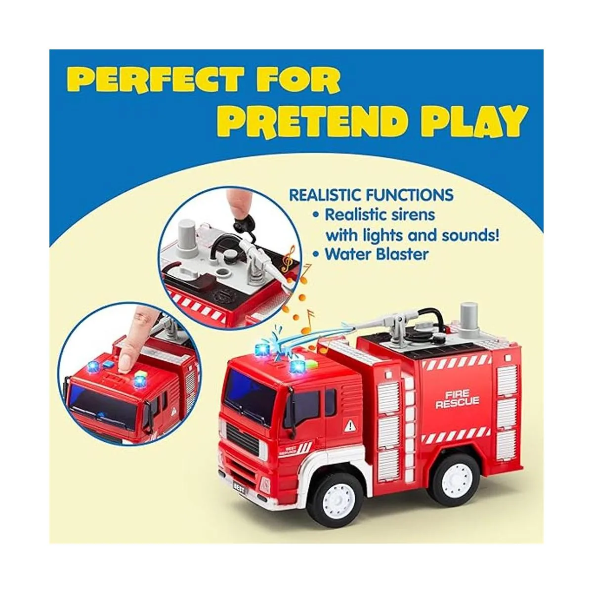 JOYIN Juguetes de camión de bomberos 3 en 1 juego de