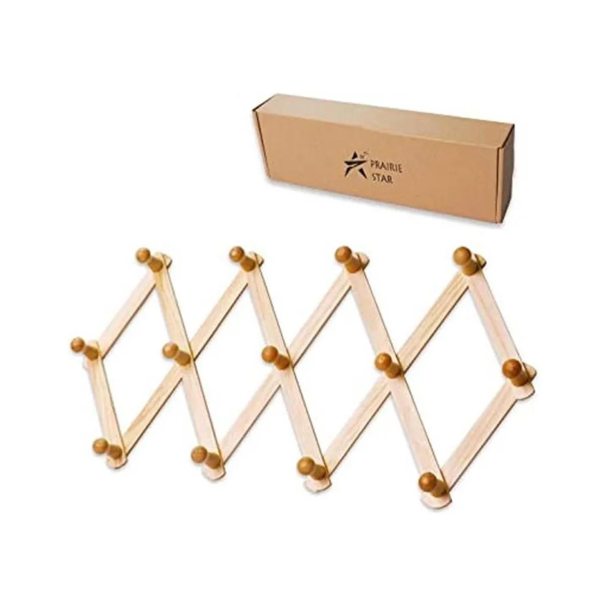 Prairie Star Percha de pared de madera expandible diseño_1