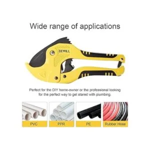 DEWILL Cortador de tuberías y PVC de tipo trinquete con_5