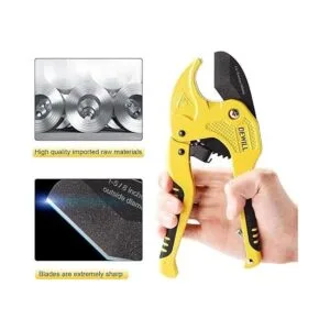 DEWILL Cortador de tuberías y PVC de tipo trinquete con_4