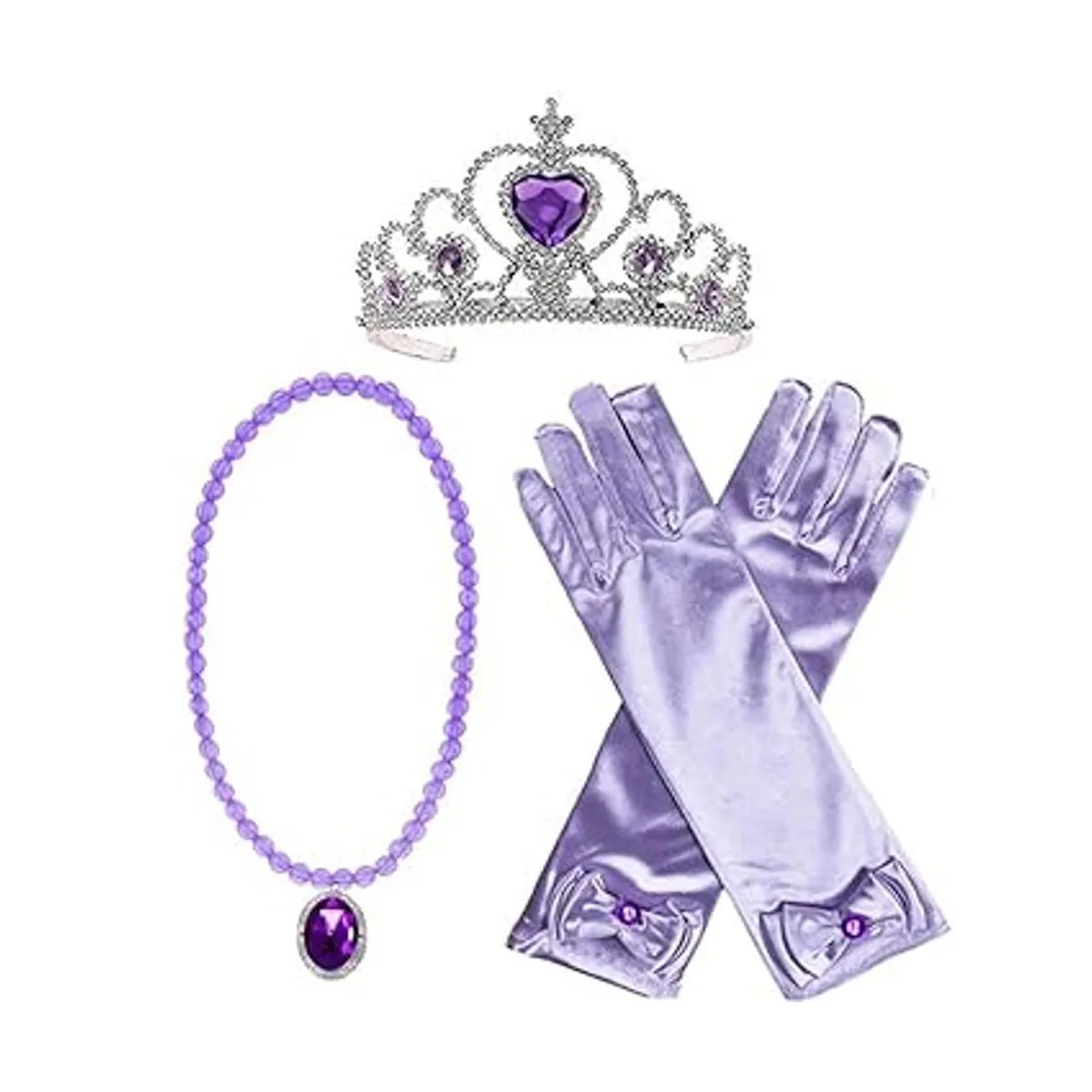 Peluca de princesa de sirena trenza Ariel con tiara de_3