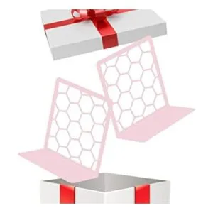 Sujetalibros geométricos de panal rosa de alta calidad_1