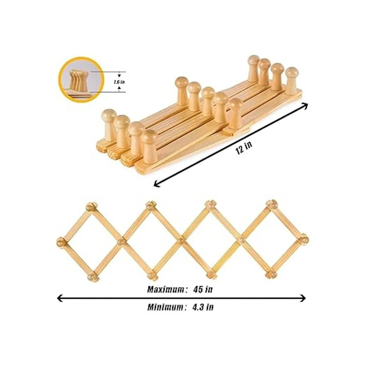 Prairie Star Percha de pared de madera expandible diseño_3