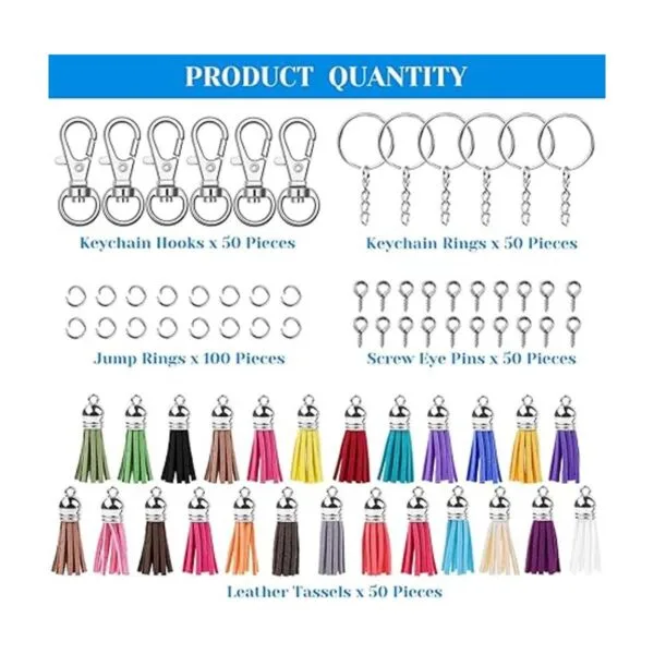 Keychain Tassles Cridoz 300pcs Bulk Keychains Ring Set