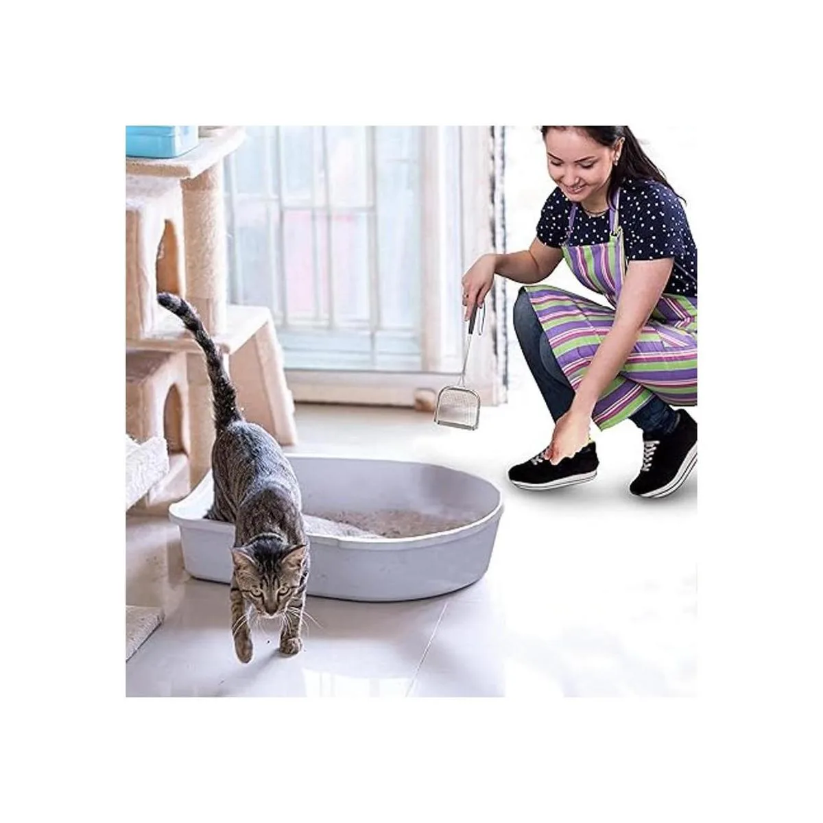 Sand Dipper Cuchara cuadrada para gatos Cuchara larga de