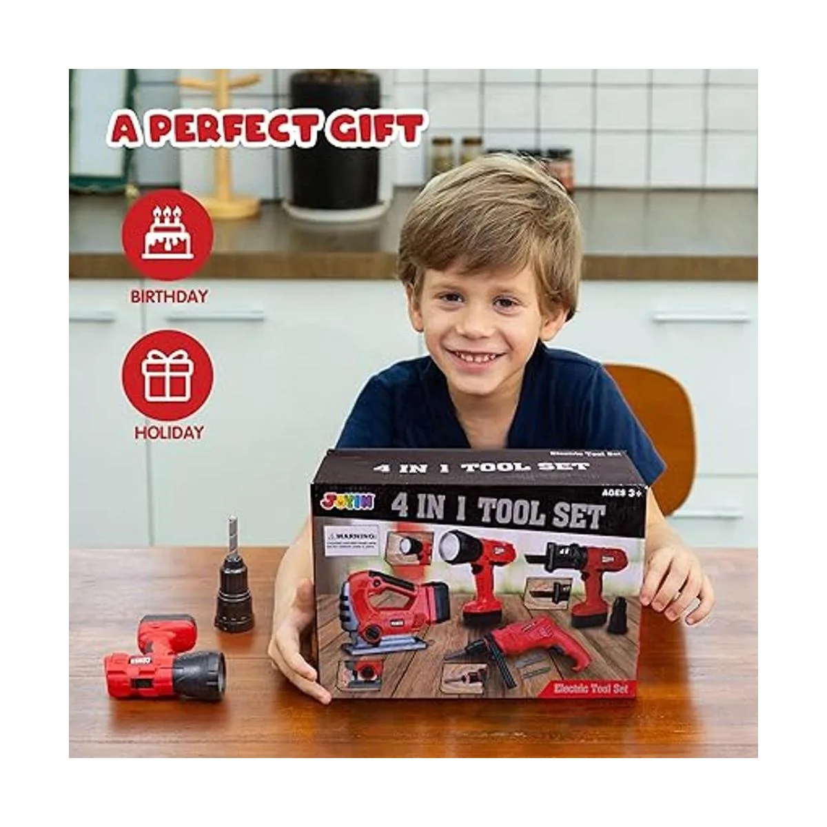 JOYIN 4in1 Kids Tool Set Pretend Play Toddler Tool Toys_6