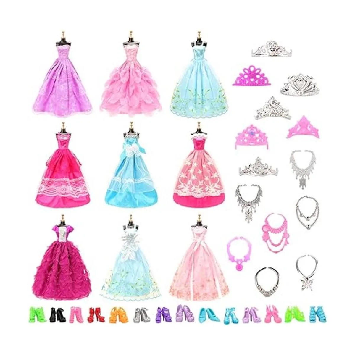 BARWA 10 vestidos con 17 accesorios hechos a mano ropa de_2