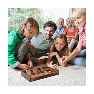 Juegoal Shut The Box Wooden Board Dice Game with 12_3