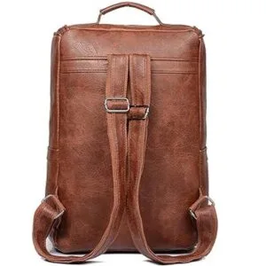 Mochila de piel vegana delgada vintage portátil para