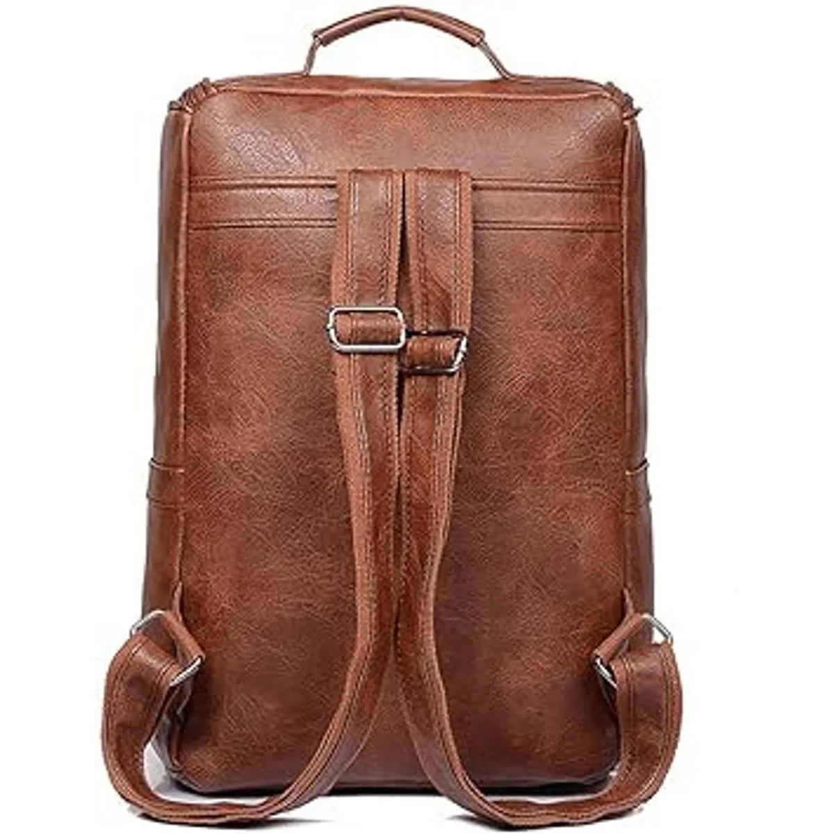 Mochila de piel vegana delgada vintage portátil para