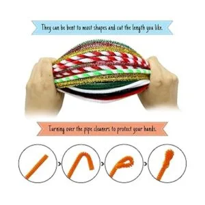 Juego de 500 limpiadores de tuberías de Navidad incluye