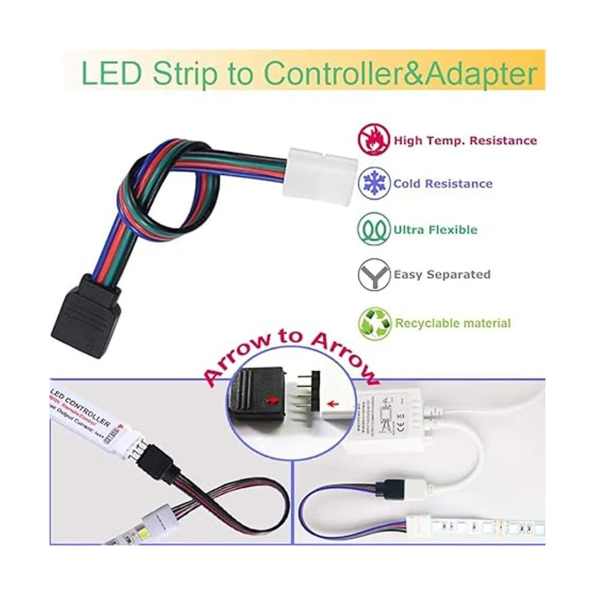 FSJEE Kit de conector de tira LED de 4 pines para tira de_2