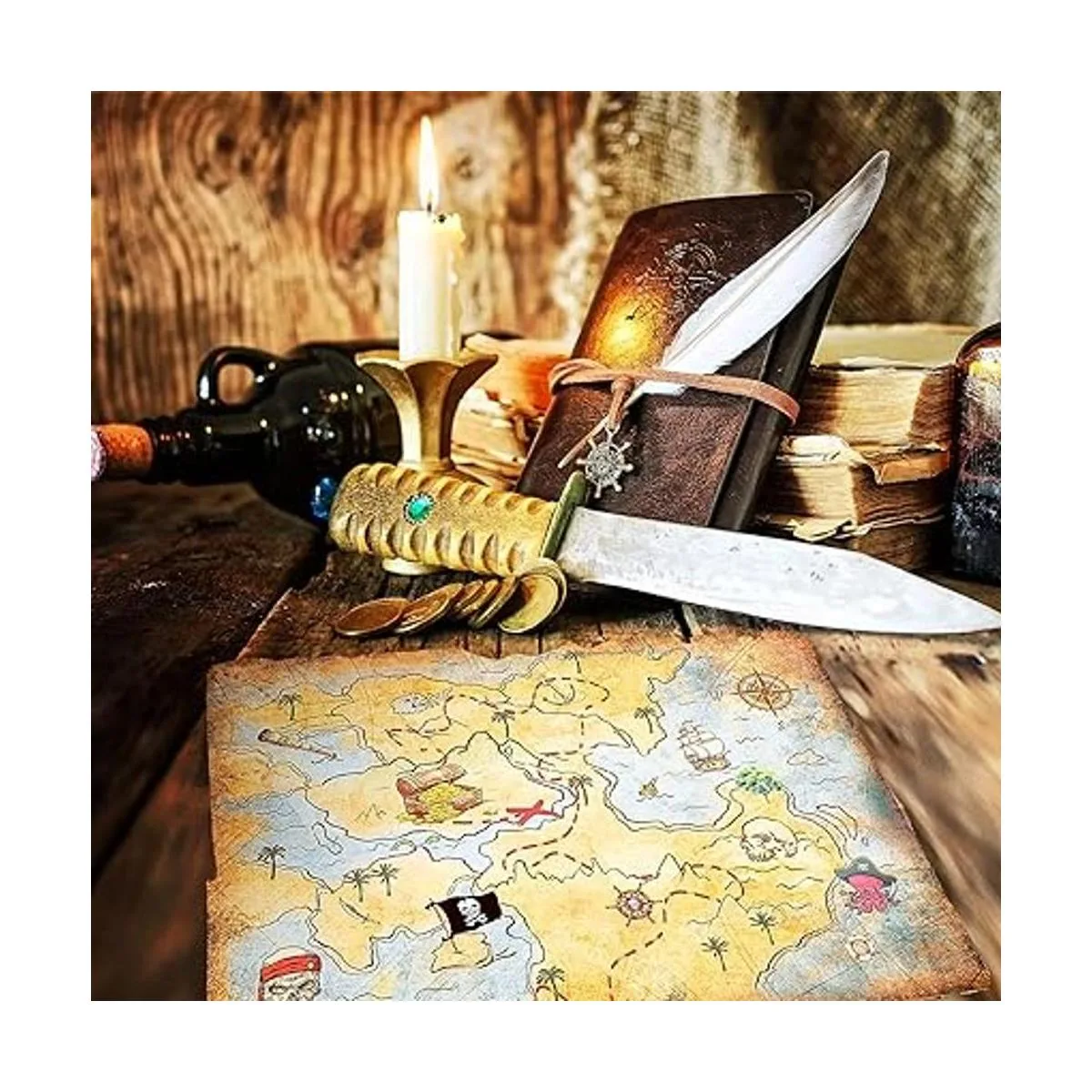 Outus 4 piezas de mapa del tesoro accesorio de fiesta_2