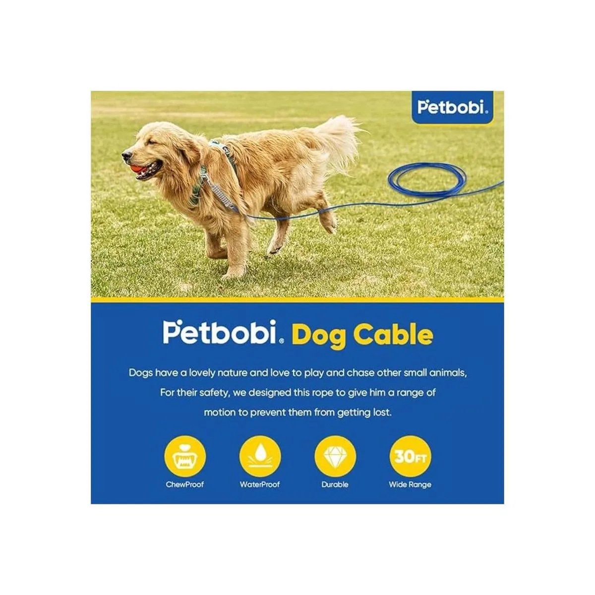 Petbobi Cable de amarre para perro 15 pies 20 pies 25_3