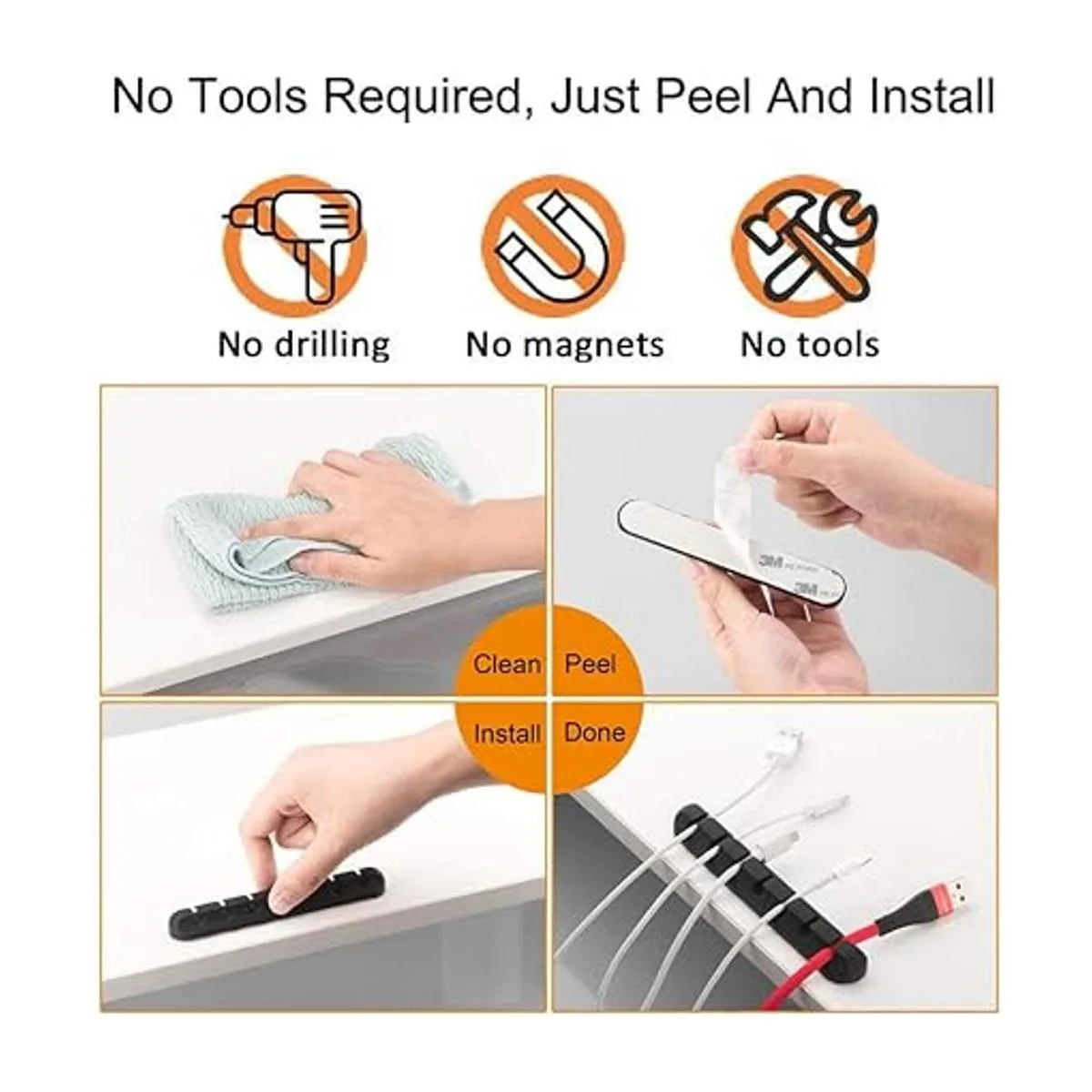 Clips organizadores de cables 5 paquetes de gestión de_5