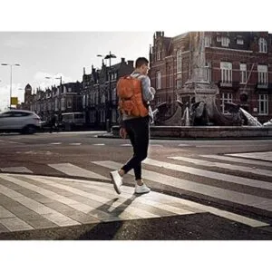 Mochila de piel vegana delgada vintage portátil para