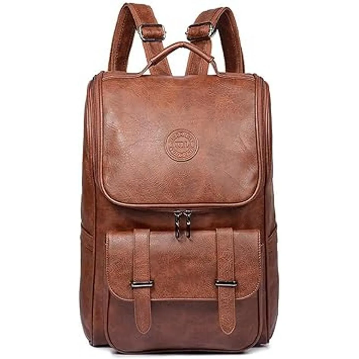 Mochila de piel vegana delgada vintage portátil para