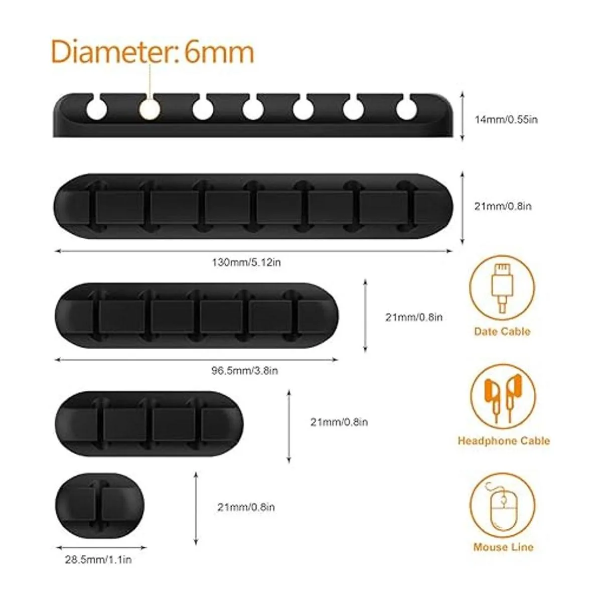 Clips organizadores de cables 5 paquetes de gestión de_3