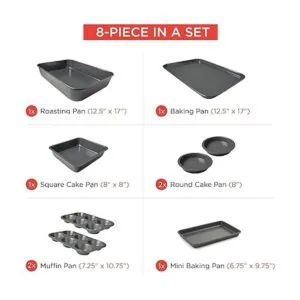 Elbee Home Juego de 8 piezas de acero aluminizado_3