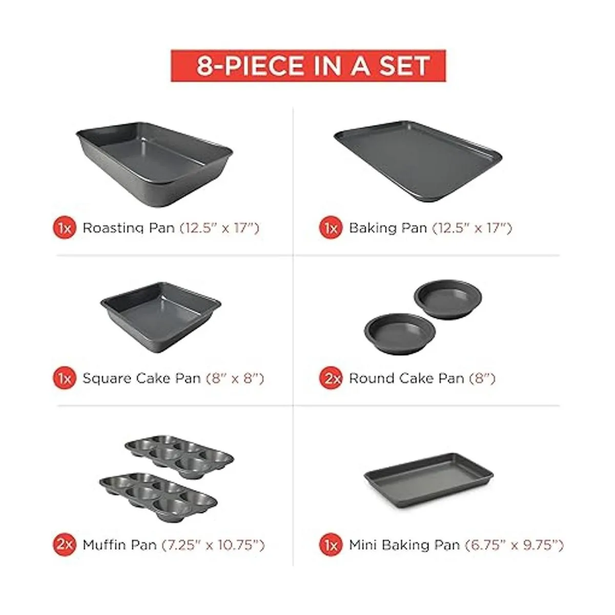 Elbee Home Juego de 8 piezas de acero aluminizado_3