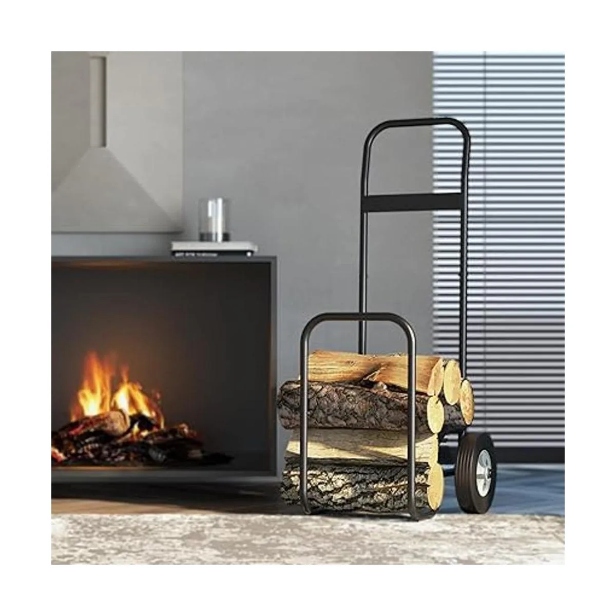 Fire Beauty Firewood Log Cart Carrier Outdoor and Indoor