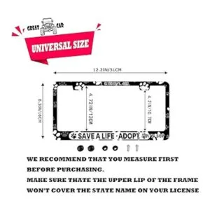 DZGlobal Save A Life Adoptar Marcos de matrícula para_2