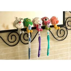 Juego de ganchos de soporte para cepillo de dientes para