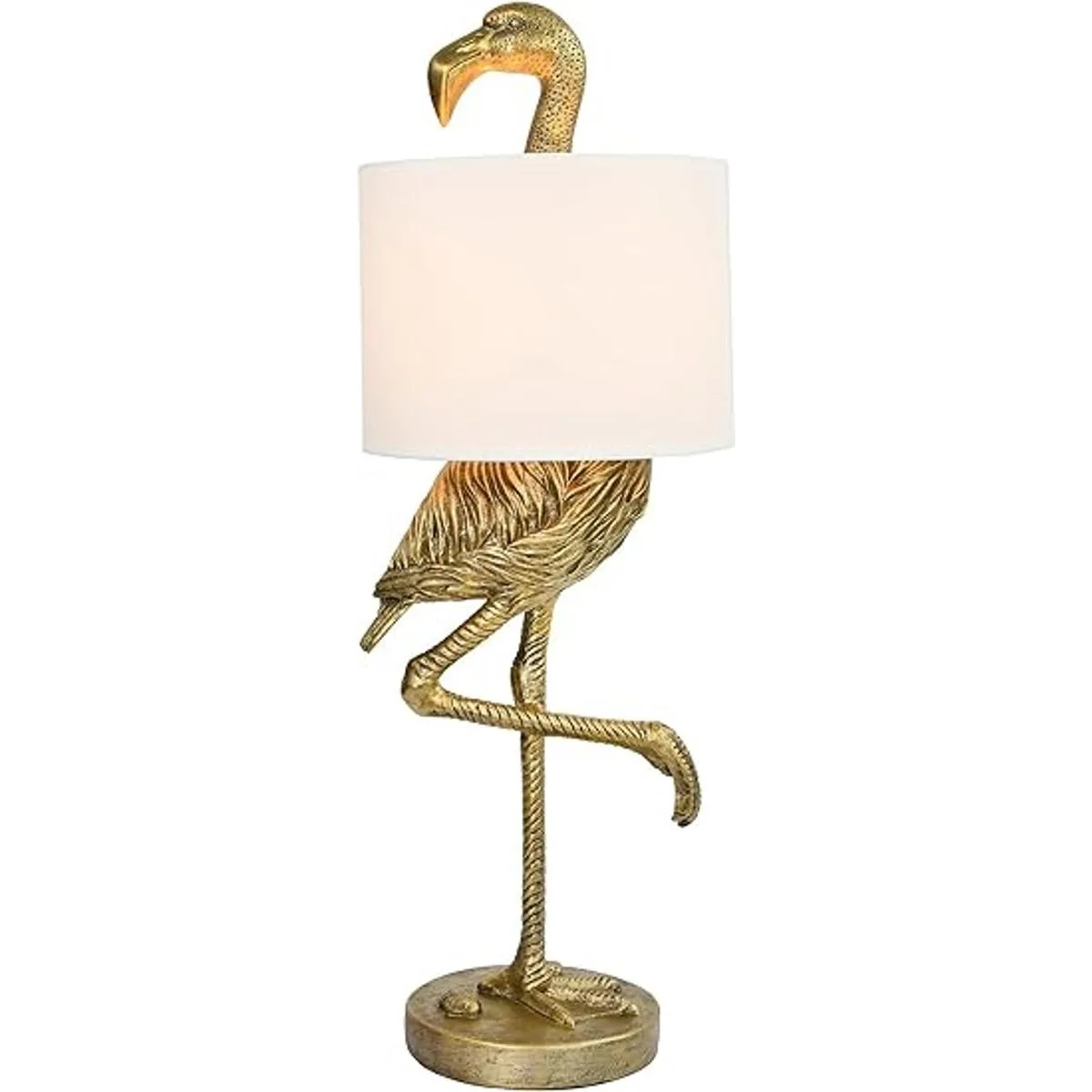 Creative Coop Lámpara de mesa de pantalla blanca 32