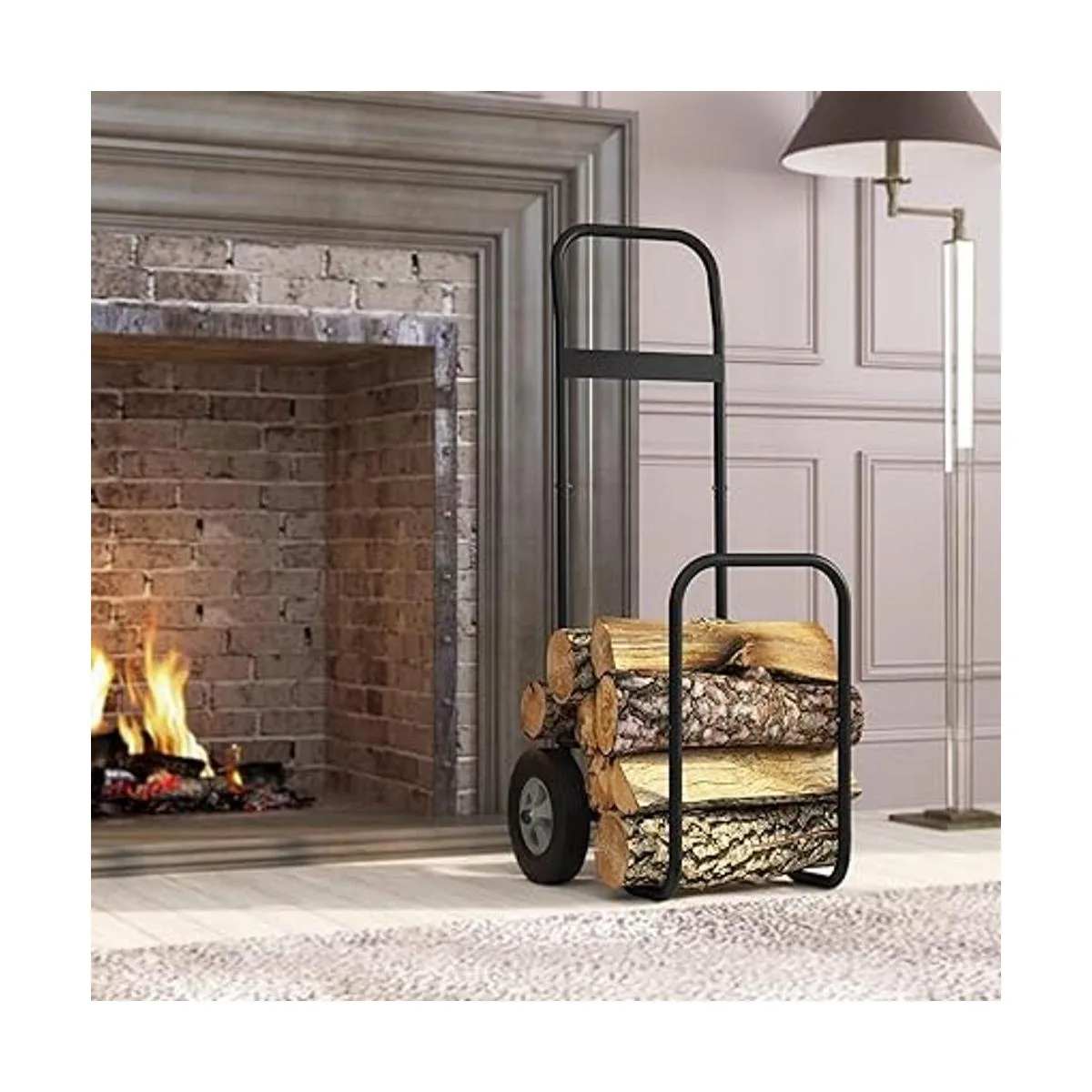 Fire Beauty Firewood Log Cart Carrier Outdoor and Indoor