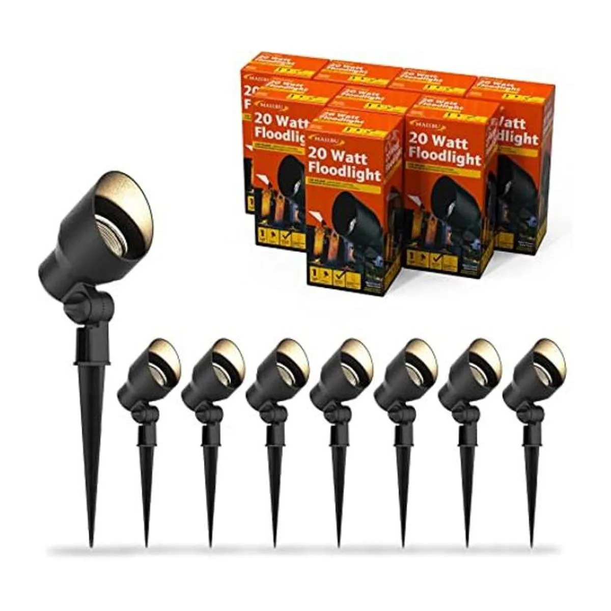 Malibu Foco de 20 W 8 unidades de iluminación de paisaje_1