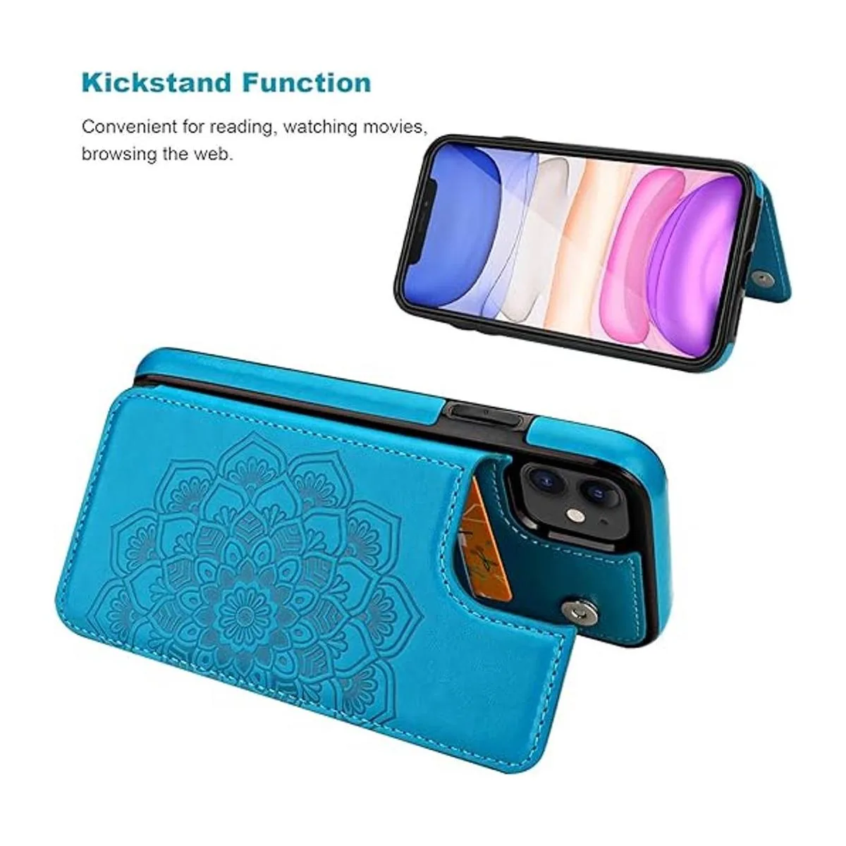 Funda para iPhone 11 con soporte para tarjetas diseño de_5