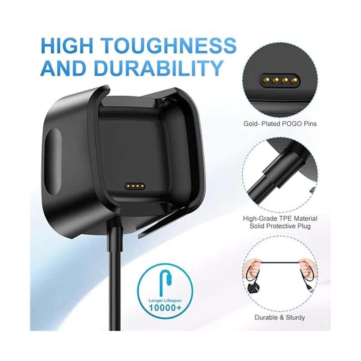 QIBOX Cargador compatible con Fitbit Versa 2 no para_3