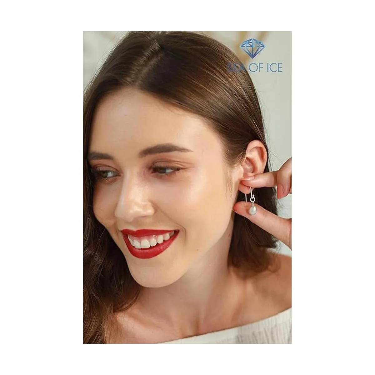 Sea of Ice Alambres de plata de ley 925 con extremo de_3