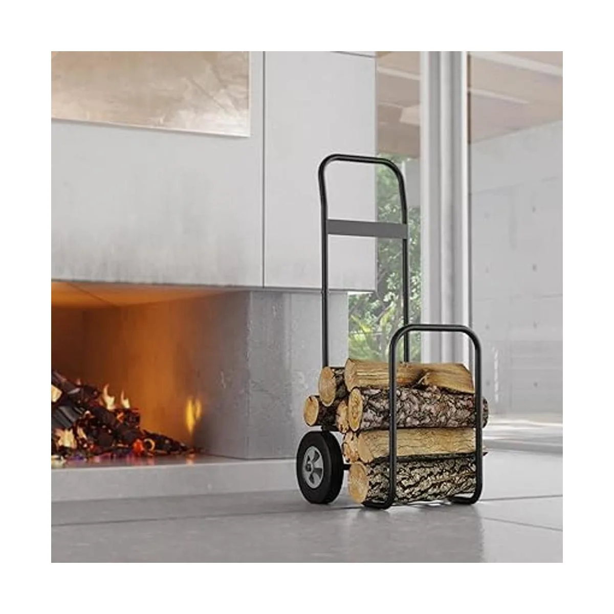 Fire Beauty Firewood Log Cart Carrier Outdoor and Indoor