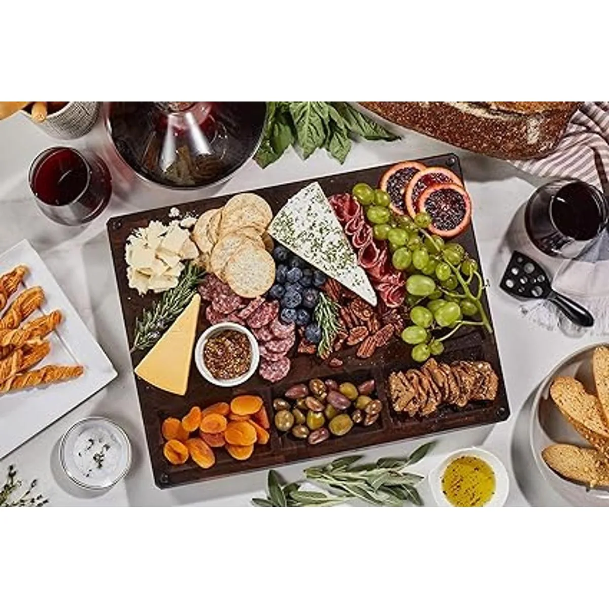 Gran tabla de cortar de madera gruesa multiusos_3