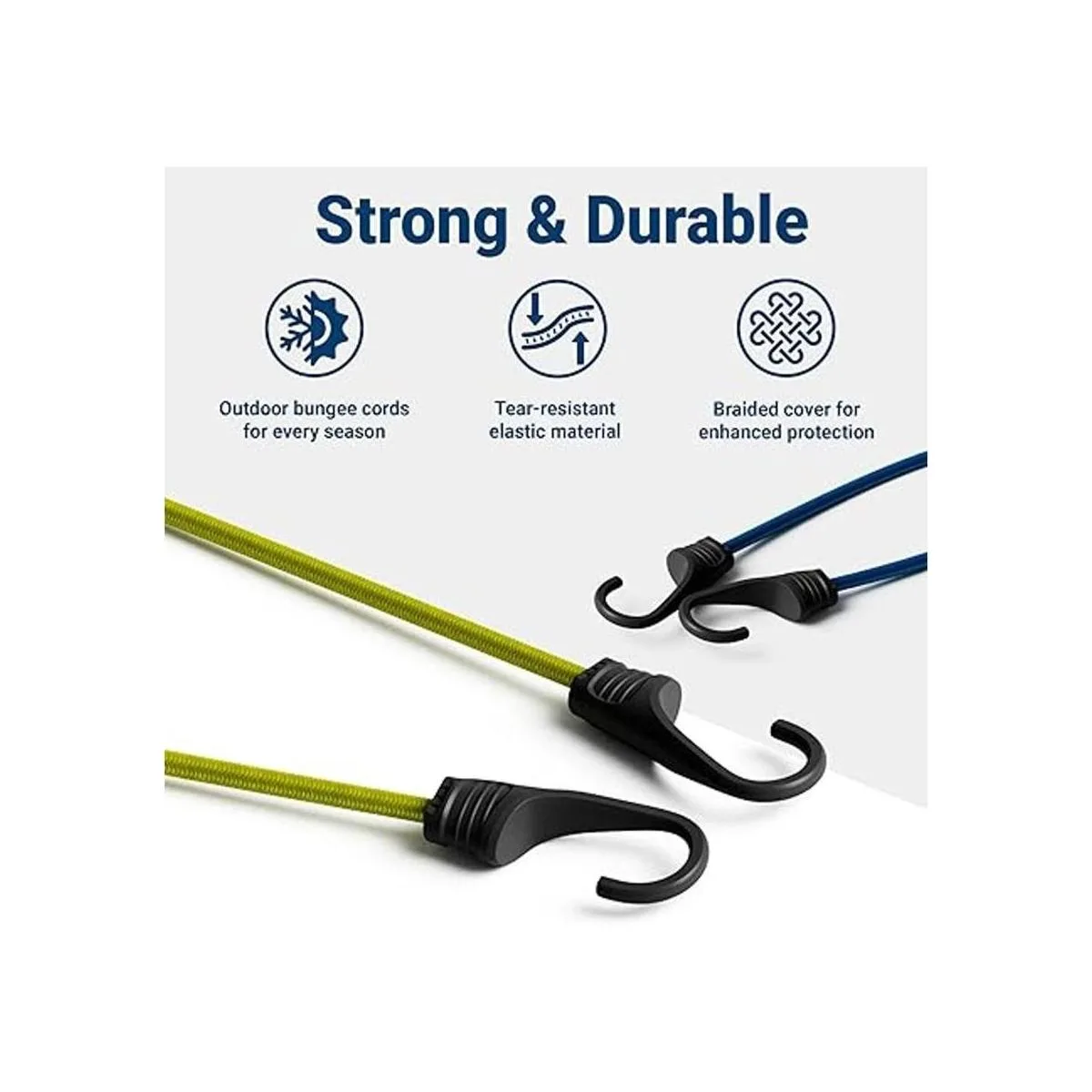 Bungee Cords Heavy Duty Outdoor with Hooks Premium Grade
