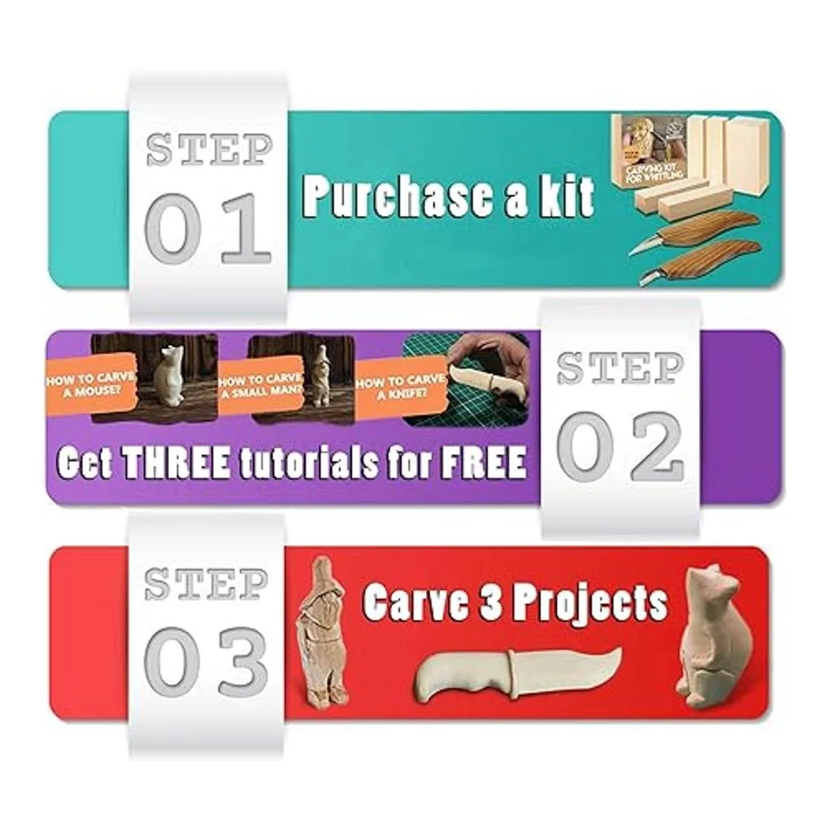 BeaverCraft Kit de tallado de madera S16 Kit de cuchillos