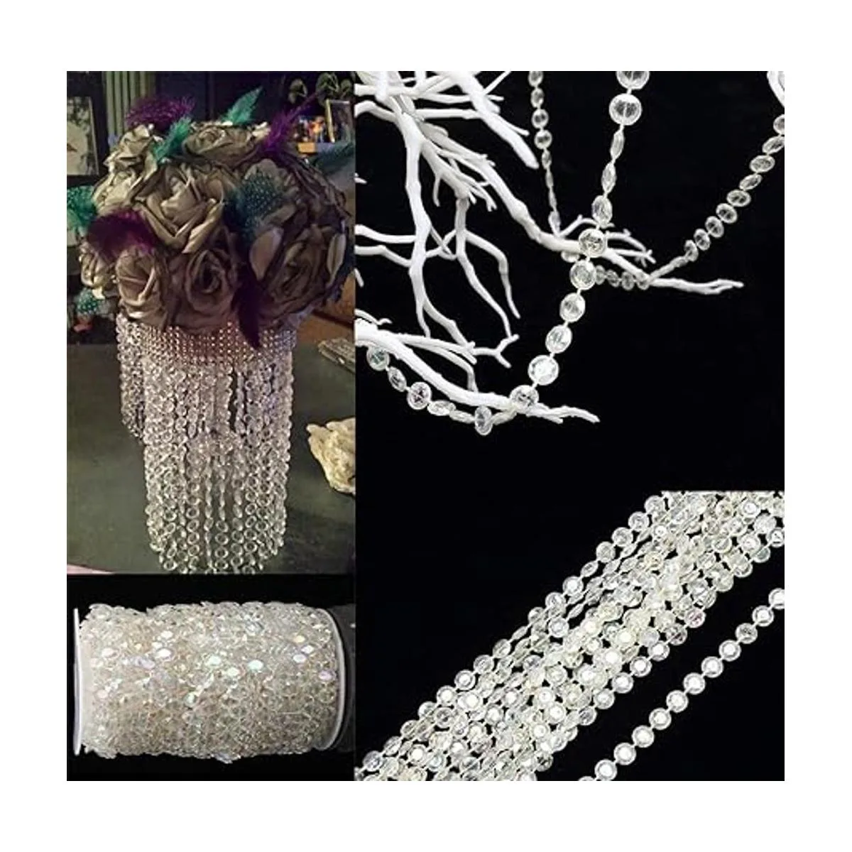 Guirnalda de diamantes de imitación de cuentas de cristal