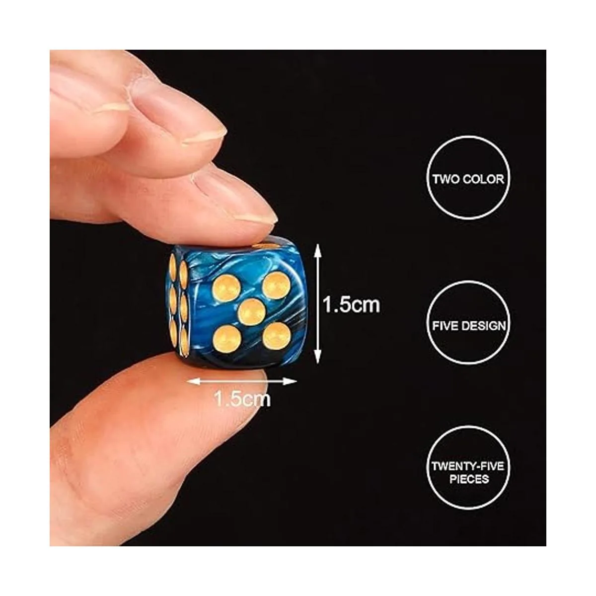 TecUnite Juego de dados poliédricos de 25 piezas juego de_5