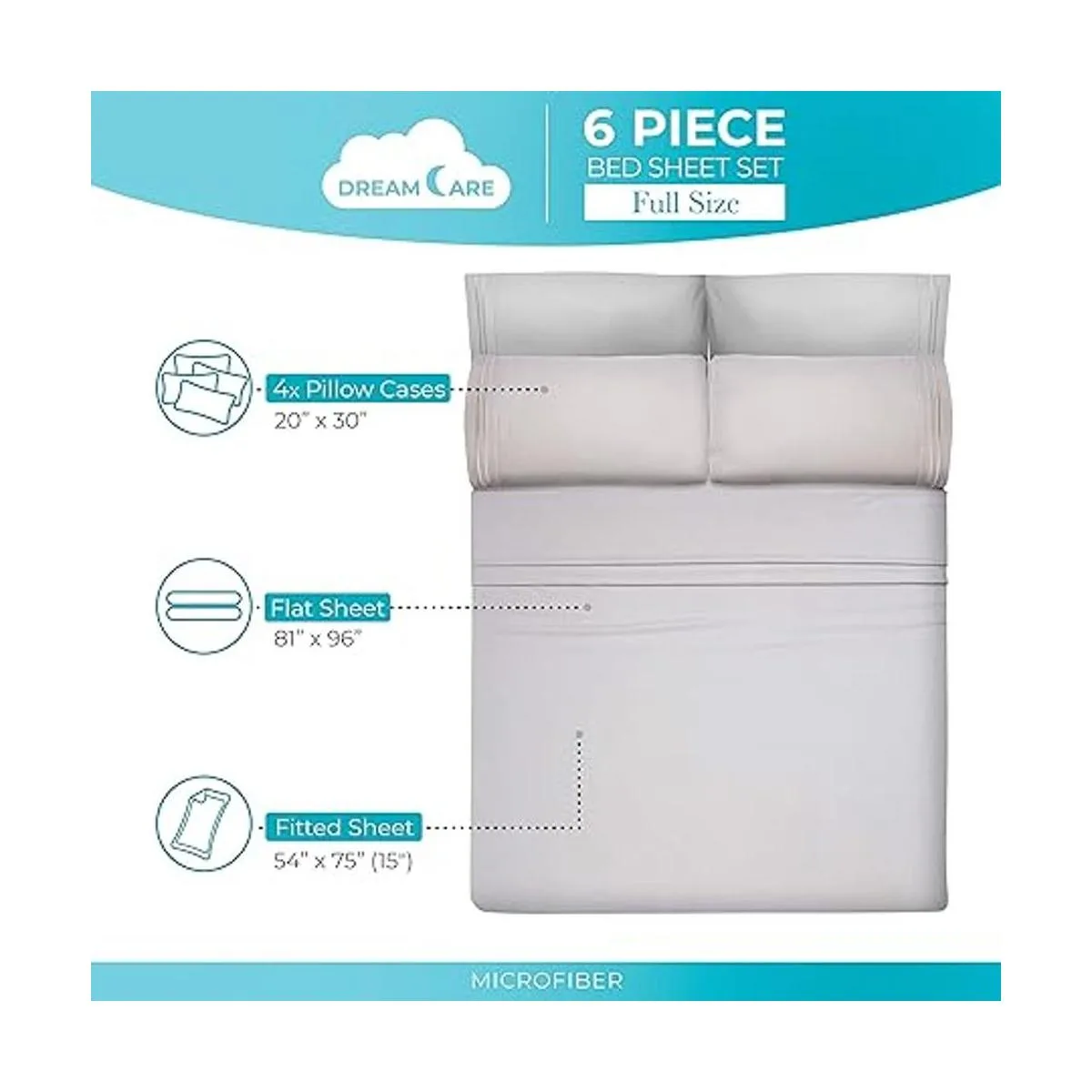 DreamCare Juego de sábanas de microfibra para colchones_4